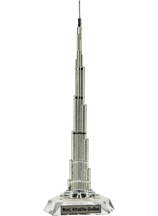 إي سي في في Burj Dubai Souvenir Burj Khalifa Architectural Model Decoration Diamond Architectural Model Decoration Gift, 22cm Silver - Image 2