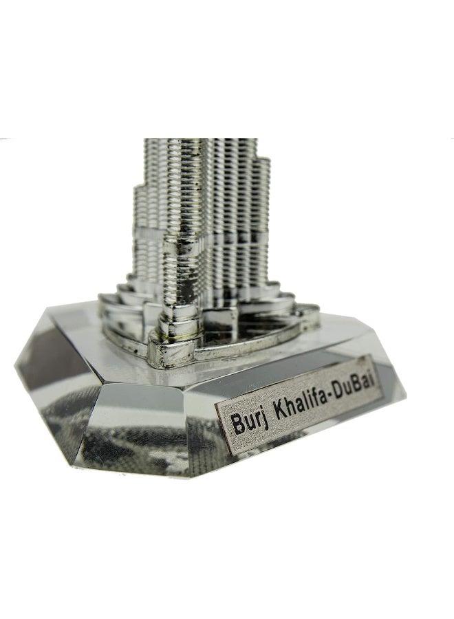إي سي في في Burj Dubai Souvenir Burj Khalifa Architectural Model Decoration Diamond Architectural Model Decoration Gift, 22cm Silver - Image 3