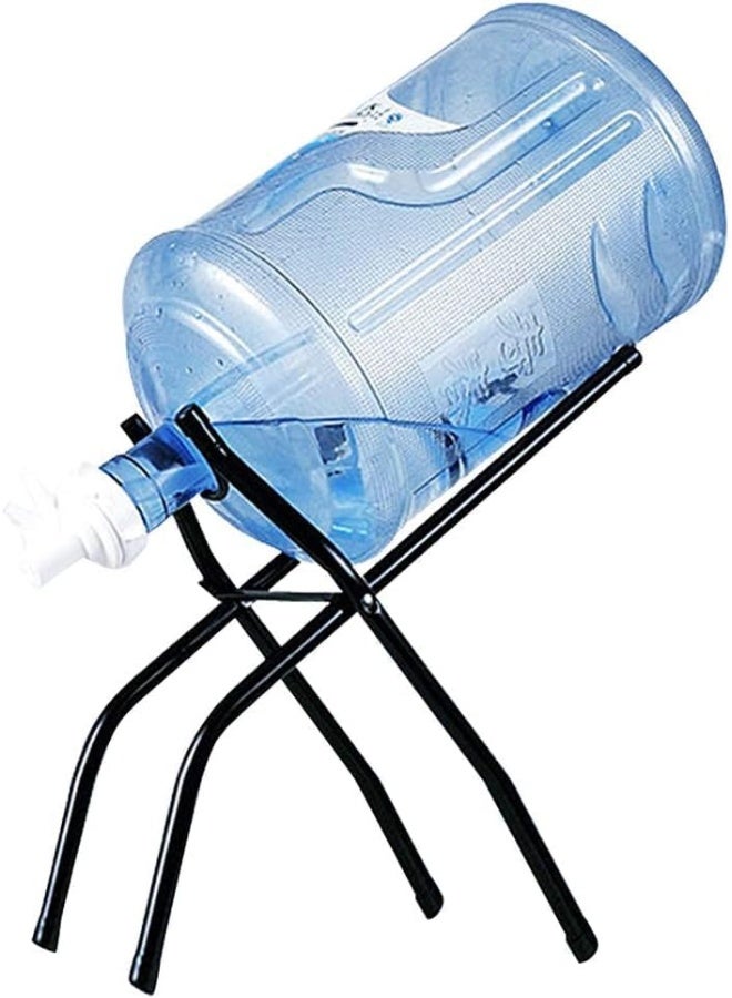 إي سي في في Portable Anti-Slip Water Dispenser Stand Gallon Water Jug Holder Stainless Steel Rack For 5 Gallon Bottle Black  - Image 1