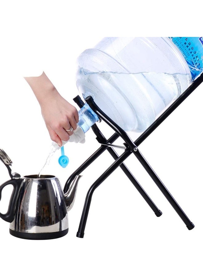 إي سي في في Portable Anti-Slip Water Dispenser Stand Gallon Water Jug Holder Stainless Steel Rack For 5 Gallon Bottle Black  - Image 2