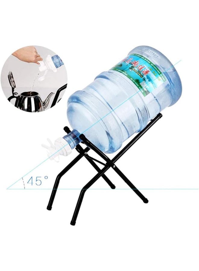 إي سي في في Portable Anti-Slip Water Dispenser Stand Gallon Water Jug Holder Stainless Steel Rack For 5 Gallon Bottle Black  - Image 3