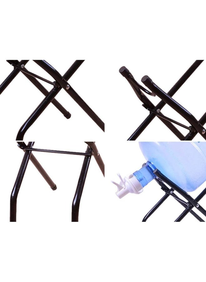 إي سي في في Portable Anti-Slip Water Dispenser Stand Gallon Water Jug Holder Stainless Steel Rack For 5 Gallon Bottle Black  - Image 5