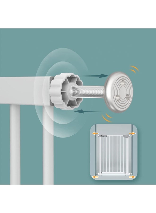 ECVV Okbuynow Dog Gate Pet Fence Extra Wide Easy Walk Thru Safety Gate With Auto Close For Indoor House Stairs Doorways (76-83 cm), White, Safegate White - Image 5