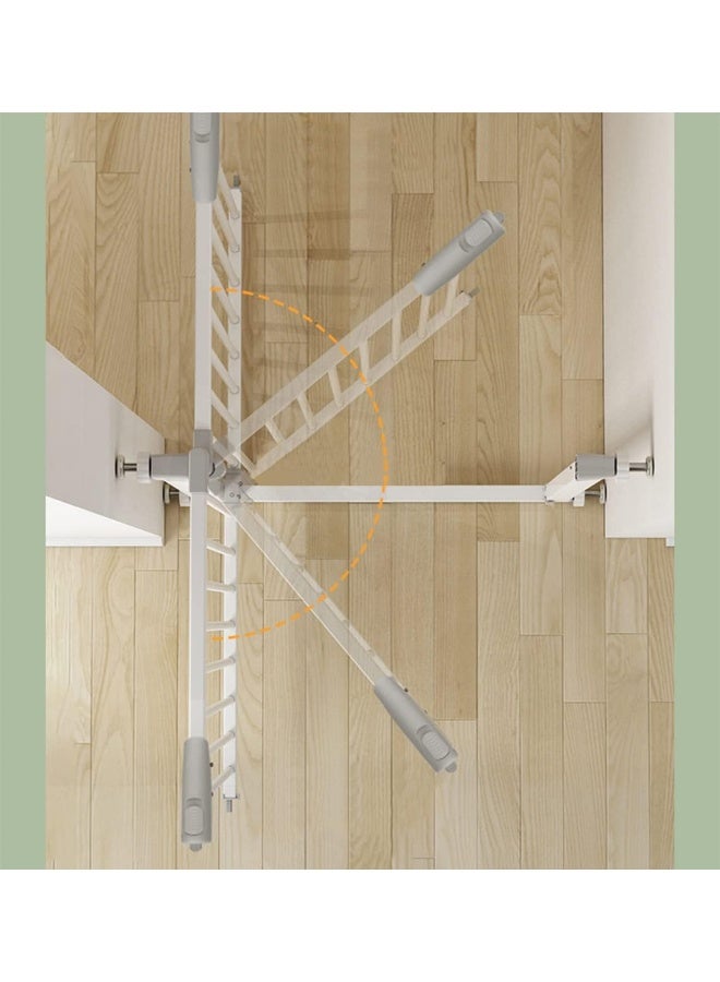 ECVV Okbuynow Dog Gate Pet Fence Extra Wide Easy Walk Thru Safety Gate With Auto Close For Indoor House Stairs Doorways (76-83 cm), White, Safegate White - Image 3