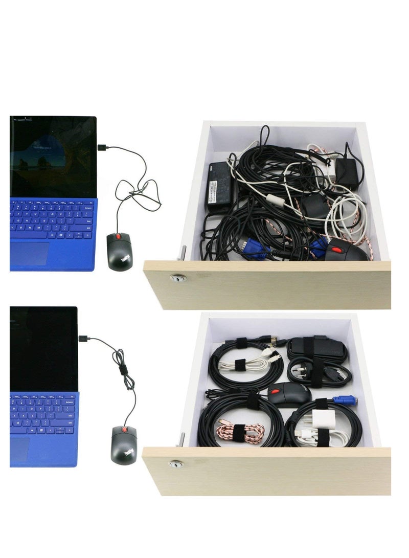إي سي في في 10 Meter Reusable Fastening Tape 1 Roll, Double Side Cord Tie Strap for Organizer or Storage, Cable Organizer Wire Straps for Electronics Accessories  - Image 5