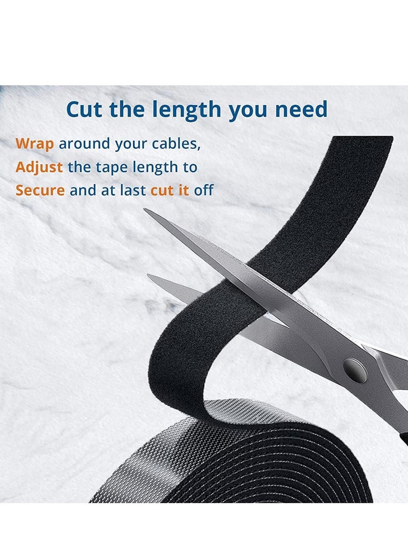 إي سي في في 10 Meter Reusable Fastening Tape 1 Roll, Double Side Cord Tie Strap for Organizer or Storage, Cable Organizer Wire Straps for Electronics Accessories  - Image 4