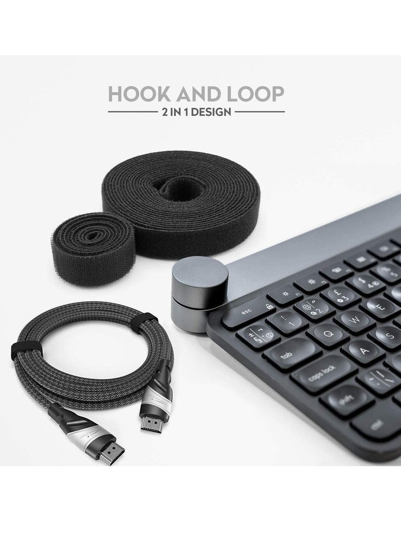 إي سي في في 10 Meter Reusable Fastening Tape 1 Roll, Double Side Cord Tie Strap for Organizer or Storage, Cable Organizer Wire Straps for Electronics Accessories  - Image 2
