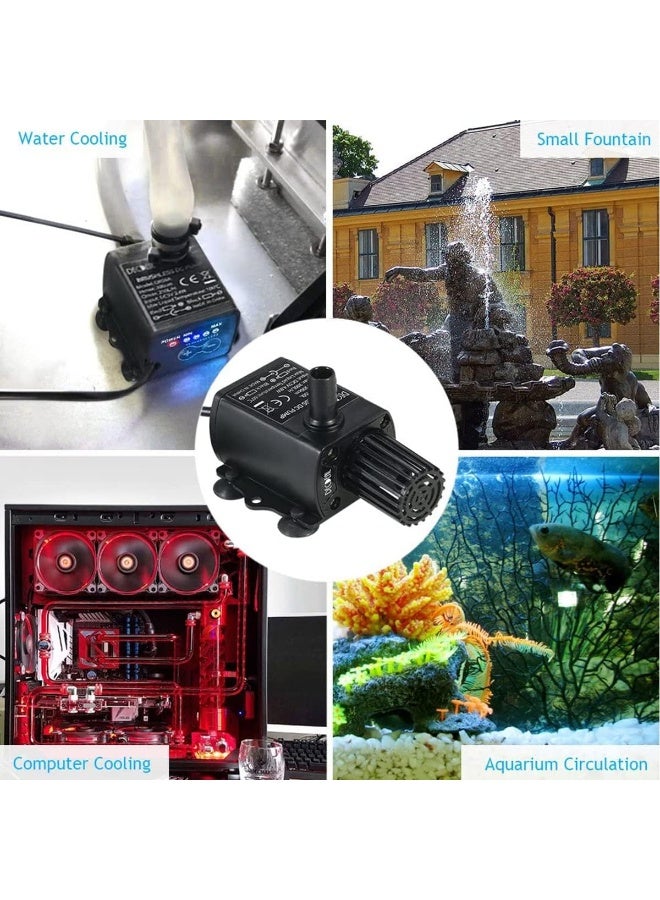إي سي في في ECVV USB Brushless Water Pump 5V 4.8W 300L/H, Submersible Ultra Quiet Oil Pump for Pool Aquarium Fish Tank, Mini Fountain Fish Tank Pump with Flow Black Black  - Image 4