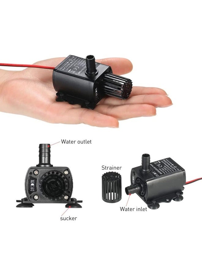 إي سي في في ECVV USB Brushless Water Pump 5V 4.8W 300L/H, Submersible Ultra Quiet Oil Pump for Pool Aquarium Fish Tank, Mini Fountain Fish Tank Pump with Flow Black Black  - Image 5