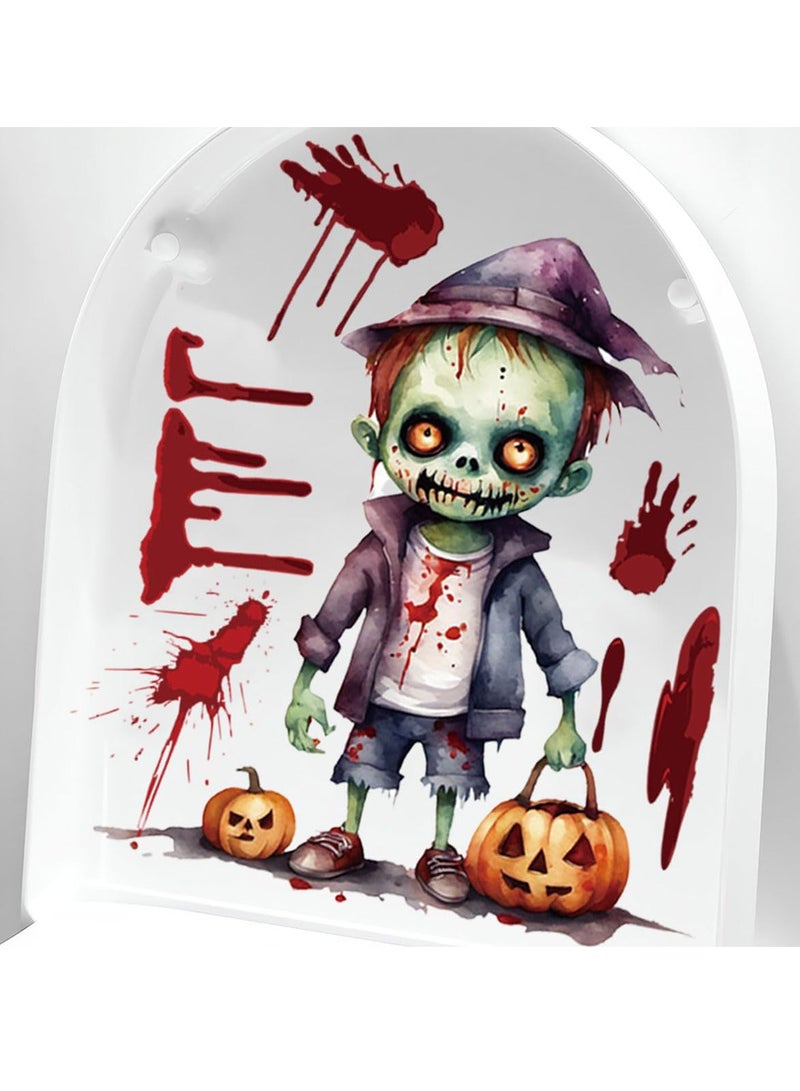 ECVV Halloween Horror Toilet Sticker PVC Pumpkin Sticker for Halloween Party Washroom Sticker Halloween Horror Home Decorations Wall Sticker  - Image 1