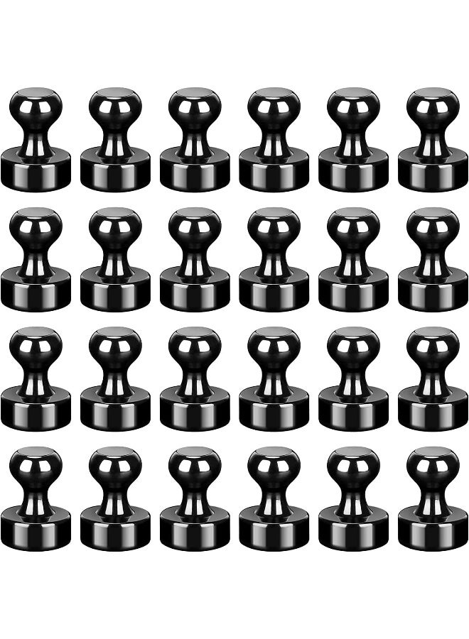 ECVV Refrigerator Magnets, 24pcs Magnetic Push Pins, Magnets for Fridge, Black Brushed Push Pins Magnets Magnetic Perfect for Whiteboard, Map, Kitchen Home Office School Classroom Black - Image 1
