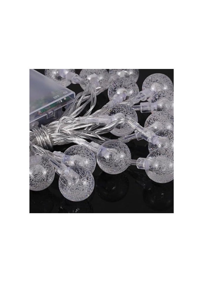 إي سي في في Crystal Globe Ball String Lights, 3 Meter Battery Operated String Fairy Lights For Home | Office | Diwali | EID | Wedding  - Image 5
