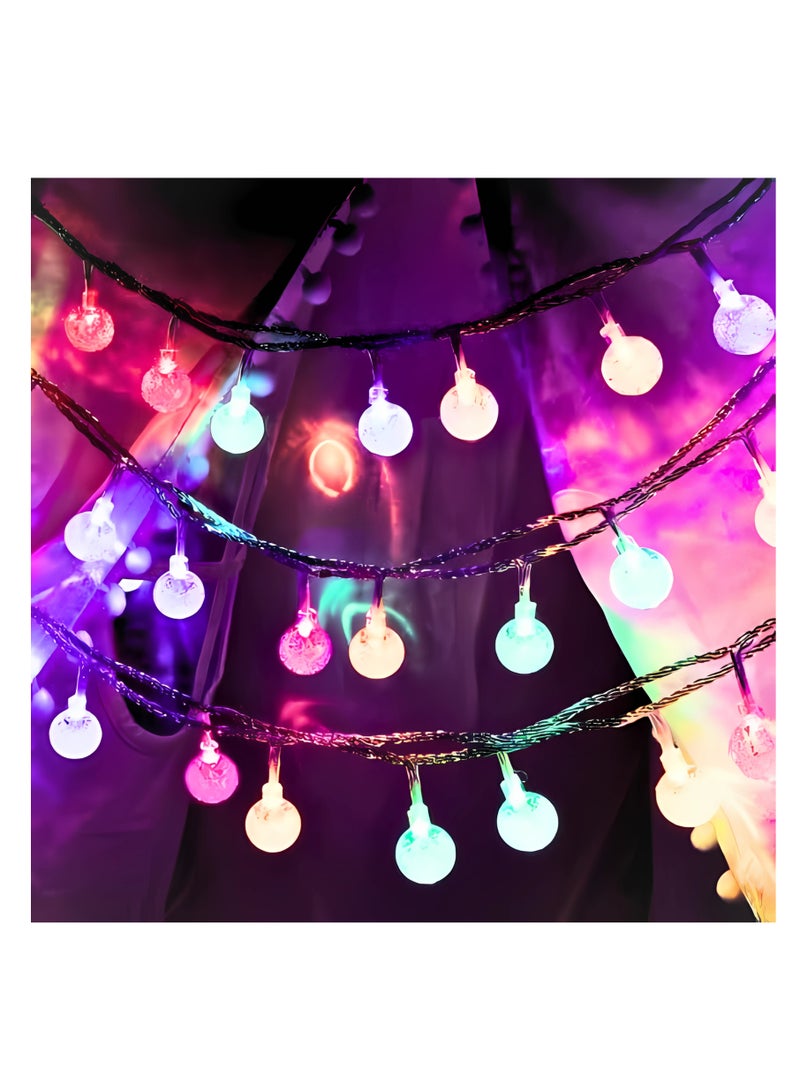 إي سي في في Crystal Globe Ball String Lights, 3 Meter Battery Operated String Fairy Lights For Home | Office | Diwali | EID | Wedding  - Image 1