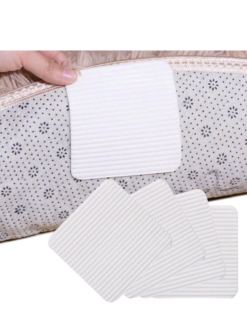 ECVV 4pcs Rug Pad Grippers Washable and Reusable Anti-Slip Carpet Gripper Non-Slip Rug Pads for Area Rugs, Grip Rug Corners to Prevent Sliding Red/Black  - Image 1