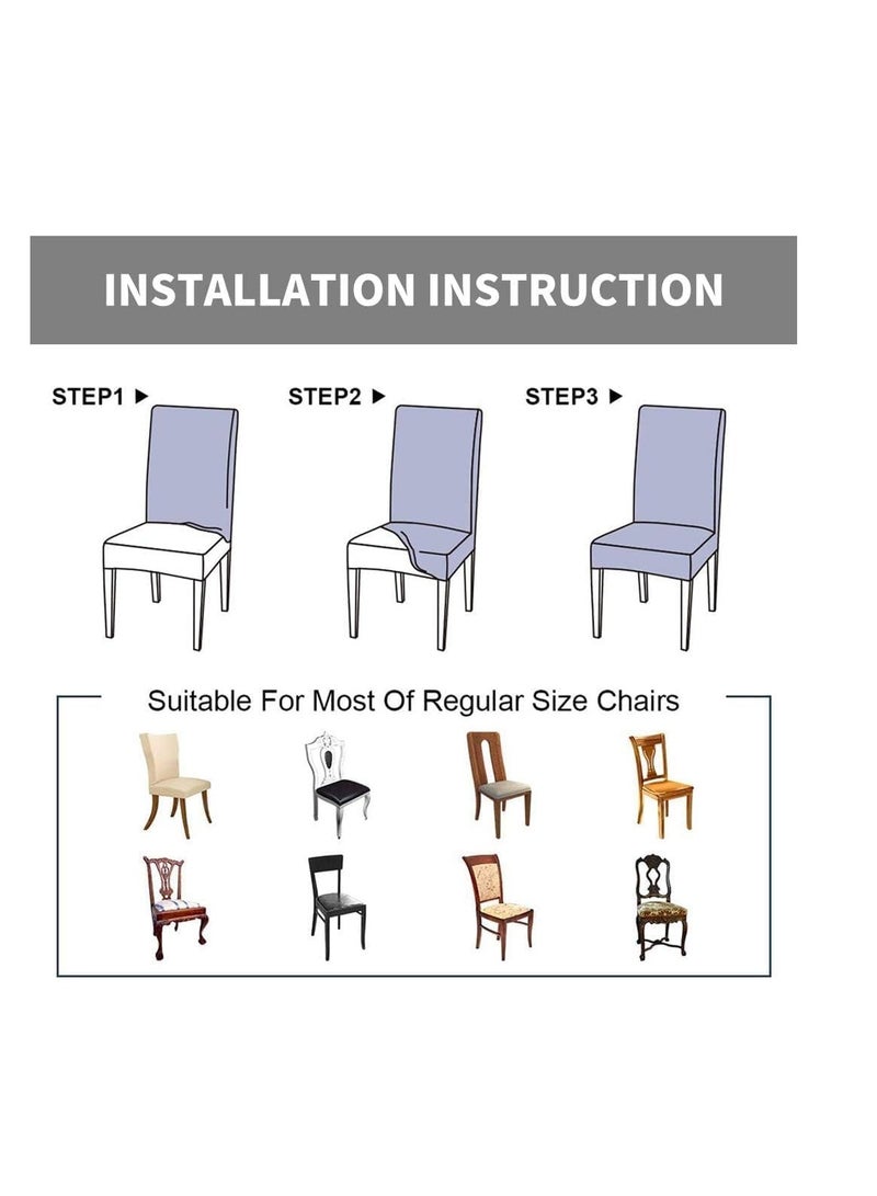 إي سي في في 1 PCS Chair Covers, Elastic Modern Protector Chair Covers, Wedding Party Banquet Decoration, Bi-Elastic Fitted Cover, Very Easy to Clean and Durable, Universal | Random Color |  - Image 3