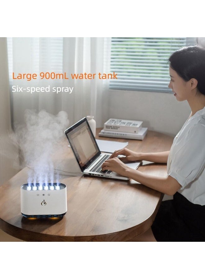 ECVV Deskstop Humidifier Six Gear Spray Colorful light Intelligent Voice Control For Home Bedroom Office | 6 Nozzles | 900ml White - Image 5