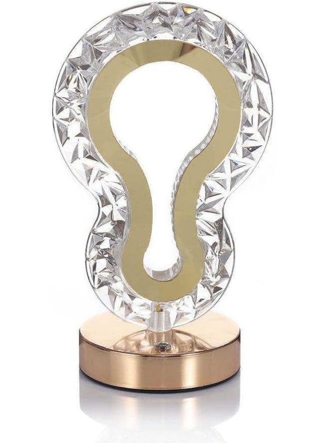 إي سي في في مصباح طاولة LED بدون سلك مع لمسة للتحكم في السطوع مصباح ليلي رومانسي من الكريستال مصابيح جانبية محمولة مع صندوق للمقهى | الفندق | 23 * 13 سم - Image 1