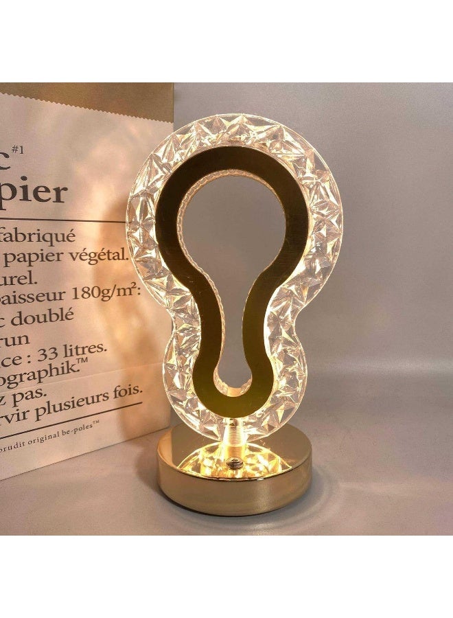 إي سي في في مصباح طاولة LED بدون سلك مع لمسة للتحكم في السطوع مصباح ليلي رومانسي من الكريستال مصابيح جانبية محمولة مع صندوق للمقهى | الفندق | 23 * 13 سم - Image 2