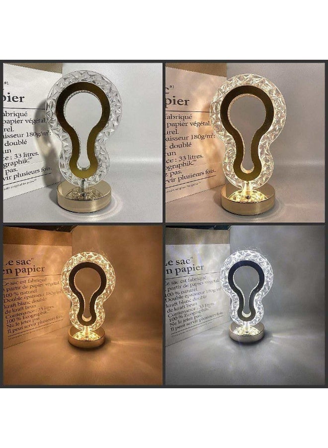 إي سي في في مصباح طاولة LED بدون سلك مع لمسة للتحكم في السطوع مصباح ليلي رومانسي من الكريستال مصابيح جانبية محمولة مع صندوق للمقهى | الفندق | 23 * 13 سم - Image 4