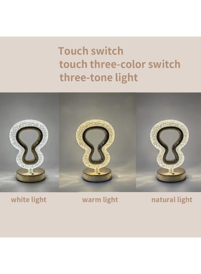 إي سي في في مصباح طاولة LED بدون سلك مع لمسة للتحكم في السطوع مصباح ليلي رومانسي من الكريستال مصابيح جانبية محمولة مع صندوق للمقهى | الفندق | 23 * 13 سم - Image 5