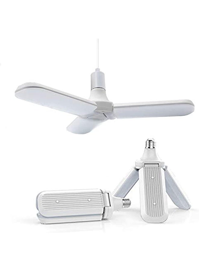 ECVV 45W E27 228leds Super Bright Foldable Fan Blade Angle LED Bulb White  - Image 1