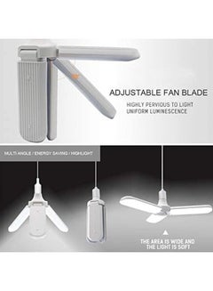 ECVV 45W E27 228leds Super Bright Foldable Fan Blade Angle LED Bulb White  - Image 2