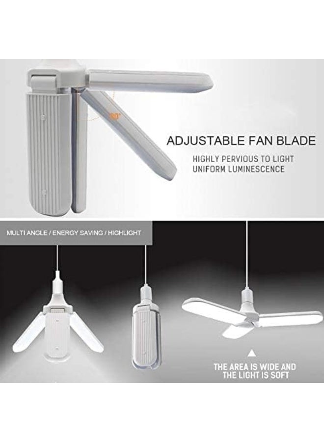 ECVV 45W E27 228leds Super Bright Foldable Fan Blade Angle LED Bulb White  - Image 2