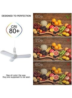 ECVV 45W E27 228leds Super Bright Foldable Fan Blade Angle LED Bulb White  - Image 4