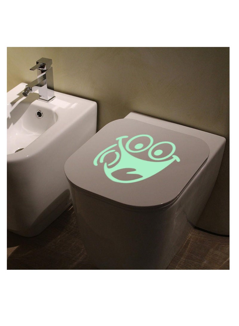 ECVV Halloween Glow in The Dark Toilet Sticker PVC Smile Face Wall Decal for Halloween Party Washroom Sticker Halloween Decal Wall Sticker for Halloween Party Supplies - Image 1