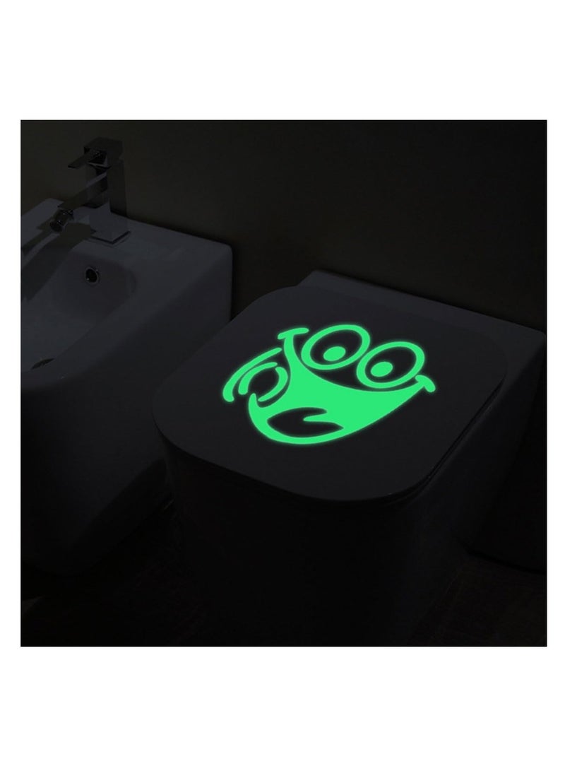 ECVV Halloween Glow in The Dark Toilet Sticker PVC Smile Face Wall Decal for Halloween Party Washroom Sticker Halloween Decal Wall Sticker for Halloween Party Supplies - Image 5
