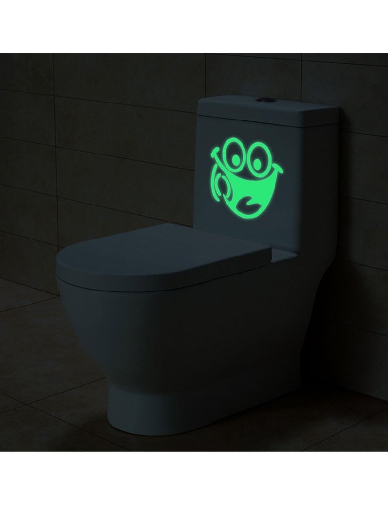 ECVV Halloween Glow in The Dark Toilet Sticker PVC Smile Face Wall Decal for Halloween Party Washroom Sticker Halloween Decal Wall Sticker for Halloween Party Supplies - Image 2