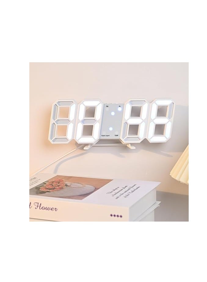 إي سي في في ECVV Digital Wall 3D LED Alarm Clock, Desk Clocks, Large Number for Bedroom, Living Room, Home and Office - 12/24 Hr Time/Date, Alarm, Temperature, Auto Light Brightness USB Cable Power  - Image 4