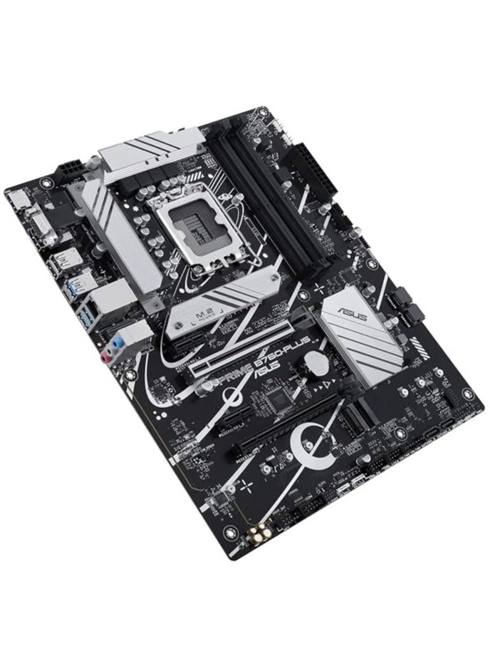 ASUS - Prime B760-PLUS, Intel® B760 LGA 1700 ATX Motherboard with PCIe 5.0, Three PCIe 4.0 M.2 Slots, DDR5, Realtek 2.5Gb Ethernet, DisplayPort, VGA, HDMI | Black - Image 1