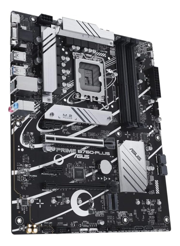 ASUS - Prime B760-PLUS, Intel® B760 LGA 1700 ATX Motherboard with PCIe 5.0, Three PCIe 4.0 M.2 Slots, DDR5, Realtek 2.5Gb Ethernet, DisplayPort, VGA, HDMI | Black - Image 1