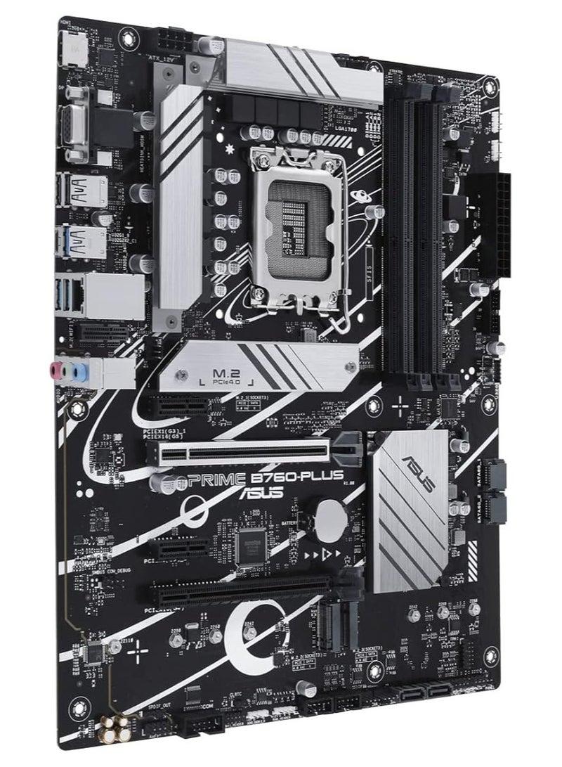 ASUS - Prime B760-PLUS, Intel® B760 LGA 1700 ATX Motherboard with PCIe 5.0, Three PCIe 4.0 M.2 Slots, DDR5, Realtek 2.5Gb Ethernet, DisplayPort, VGA, HDMI | Black - Image 1