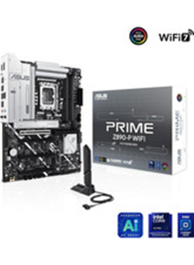 PRIME Z890-P WIFI Z890 LGA 1851 ATX motherboard, Intel® Core™ Ultra Series 2 Ready, Advanced AI PC-ready, 14+1+1+2 power stage, DDR5, PCIe® 5.0, Thunderbolt™ 4 USB Type-C®, 4x M.2, Wi-Fi 7, 2.5Gb
