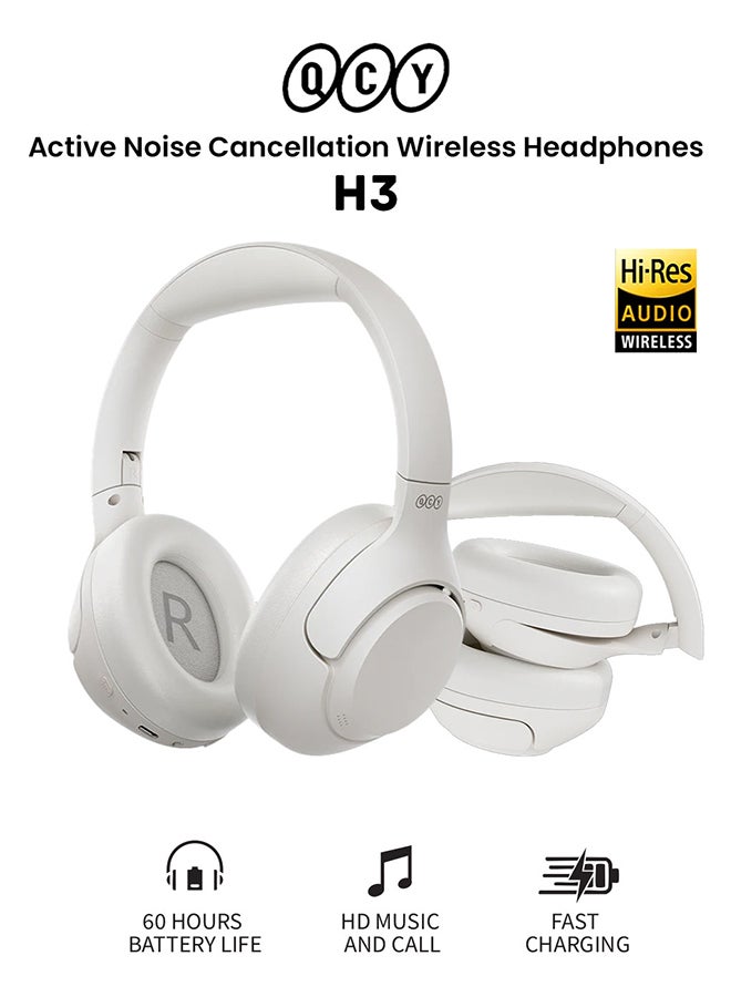 QCY - H3 ANC Active Noise Cancelling Headphones, Bluetooth 5.4 Wireless Over-Ear Headphones, Hi-Res Audio, Deep Bass, Multipoint Connection, 60H Playtime, Custom EQ via App Black - Image 1