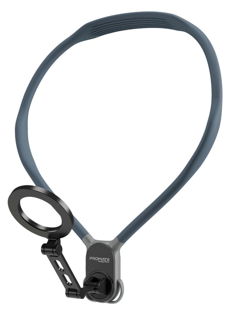 PROMATE - Neck Phone Holder, 360° Flexible Neckband Phone Mount with Hands-Free POV/Vlog & Selfies, MagSafe-Compatibility, Enhanced Stability, Extra Belt &Lanyard, Ergonomic Design, N52 Magnets, MagView Blue - Image 1