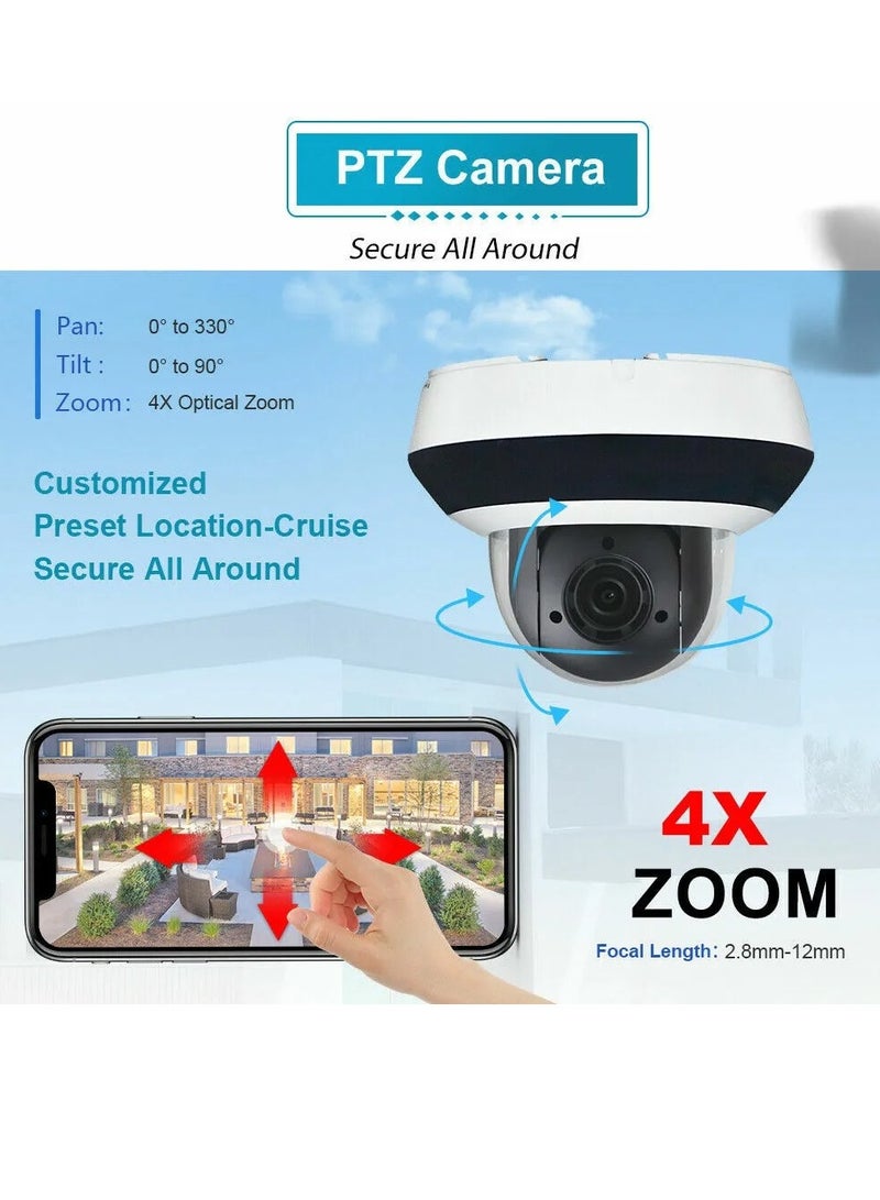 HIKVISION DS-2DE2A404IW-DE3(S6) 4MP 4X Optical Zoom Outdoor PTZ Camera with 120dB WDR, Powered-by-DarkFighter Technology, IR Range up to 20m, Auto Focus, 2.8-12mm Lens, IP66, IK10 Vandal-Proof, 3D Positioning, H.265+/H.265 Video Compression - Image 4