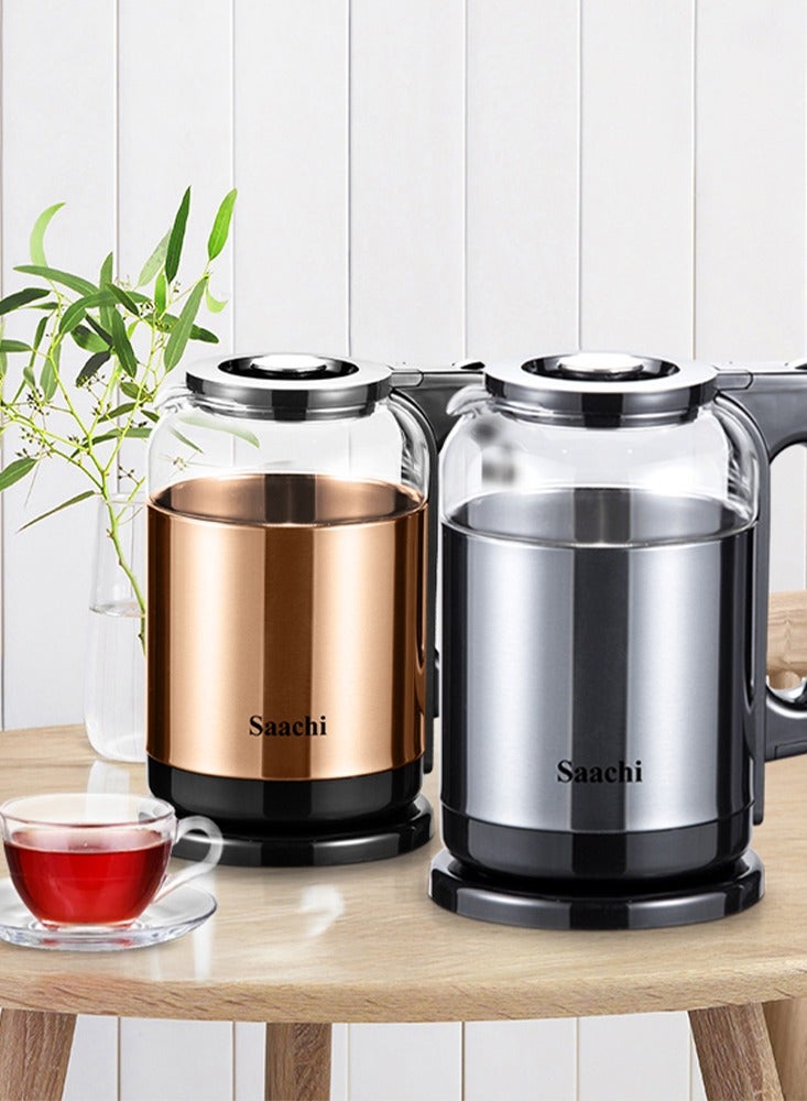 Saachi Saachi Premium 1.8L Gold Kettle with Borosilicate Glass & Auto Shut-off 1.8 L 1800 W NL-KT-7757-GD Gold - Image 4