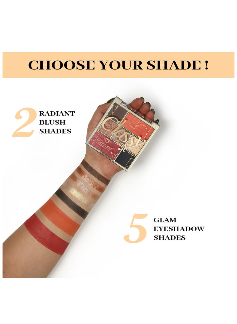 فور إيفر52 Classy Max 2 Color Blush + 5 Color Eyeshadow Palette Multicolor  - Image 2