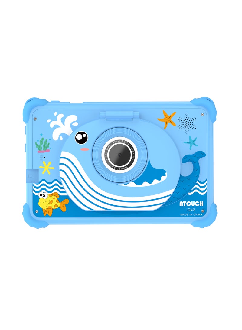 ATOUCH Q42 7-inch Kids Tablet – 5G Wi-Fi 8GB RAM 256GB ROM Incell Touch Screen Early Learning Education Tab with Built-in Stand & LCD Writing Pad - Blue  - Image 3