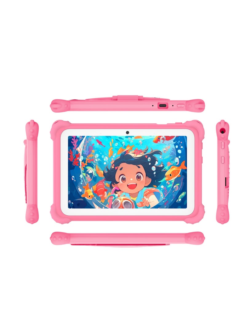ATOUCH Q42 7-inch Kids Tablet – 5G Wi-Fi 8GB RAM 256GB ROM Incell Touch Screen Early Learning Education Tab with Built-in Stand & LCD Writing Pad - Pink  - Image 4