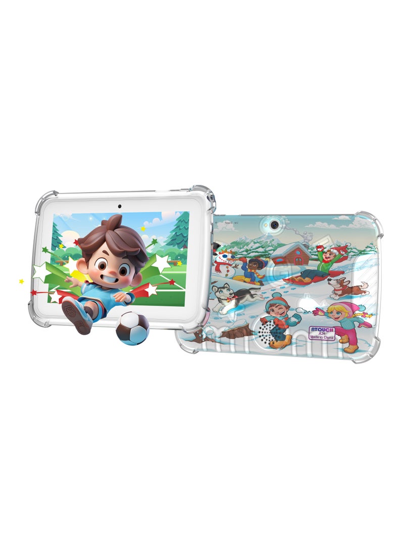 ATOUCH 7-inch Kids Tablet Early Education – 5G Wi-Fi Android 8GB RAM 256GB ROM Incell Touch Screen A38-2 Picture Tab with Silicone Cover  - Image 1
