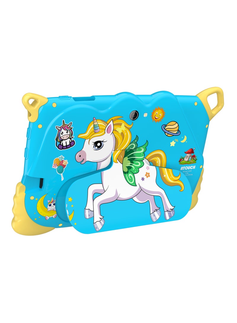 ATOUCH 7-inch Kids Tablet Early Education Q38 Lite – 5G Wi-Fi Android 8GB RAM 256GB ROM Incell Touch Screen Built-in Stand & Stationery Set Blue  - Image 2
