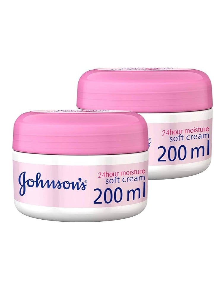 Johnson's Pack Of 2 Johnson And  Johnson soft Moisturing Body Cream 200ml - Image 1