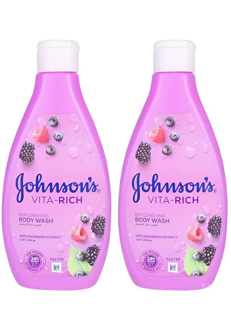 جونسون عبوة من 2 غسول جسم جونسون فيتا ريتش مع مستخلص التوت العليق الغني بالترطيب - Image 1