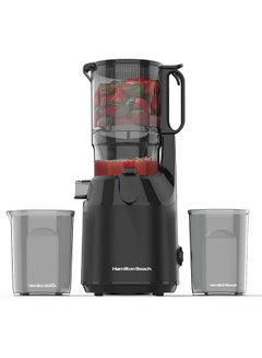 Hamilton Beach Cold Press Slow Juicer, 130mm Wide Feeding Chute for large fruits/vegetables, 45 RPM, Durable Auger with 250W motor, Auto-Residue Separation, Reverse Function, 2 Year Warranty 1 L 250 W SJ9000-ME Black  - Image 1