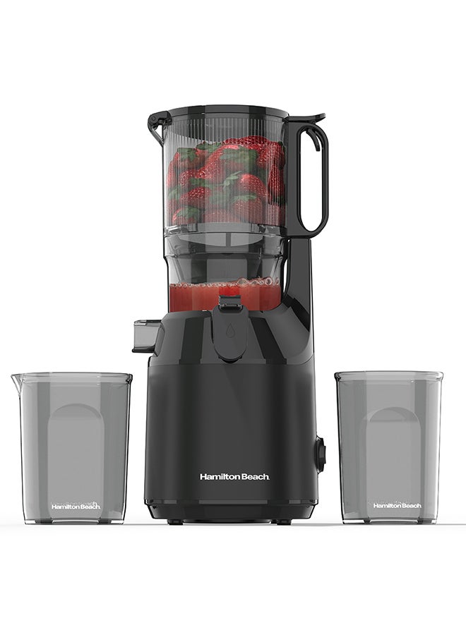 Hamilton Beach - Cold Press Slow Juicer, 130mm Wide Feeding Chute for large fruits/vegetables, 45 RPM, Durable Auger with 250W motor, Auto-Residue Separation, Reverse Function, 2 Year Warranty 1 L 250 W SJ9000-ME Black - Image 1