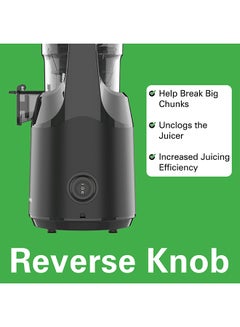 Hamilton Beach Cold Press Slow Juicer, 130mm Wide Feeding Chute for large fruits/vegetables, 45 RPM, Durable Auger with 250W motor, Auto-Residue Separation, Reverse Function, 2 Year Warranty 1 L 250 W SJ9000-ME Black  - Image 5
